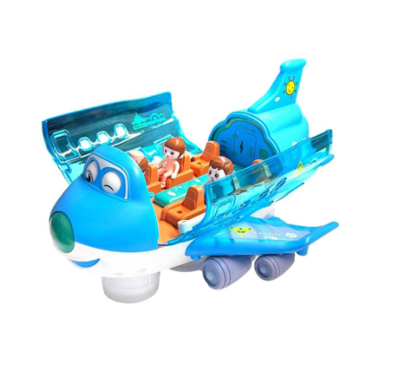 Avião Maluco Infantil Gira 360° Bate e Volta Com Bonecos e Luzes